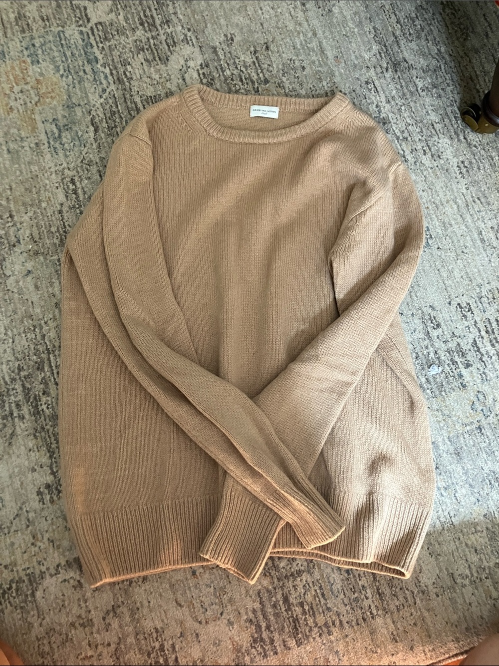 Dries Van Noten Camel Crewneck Sweater